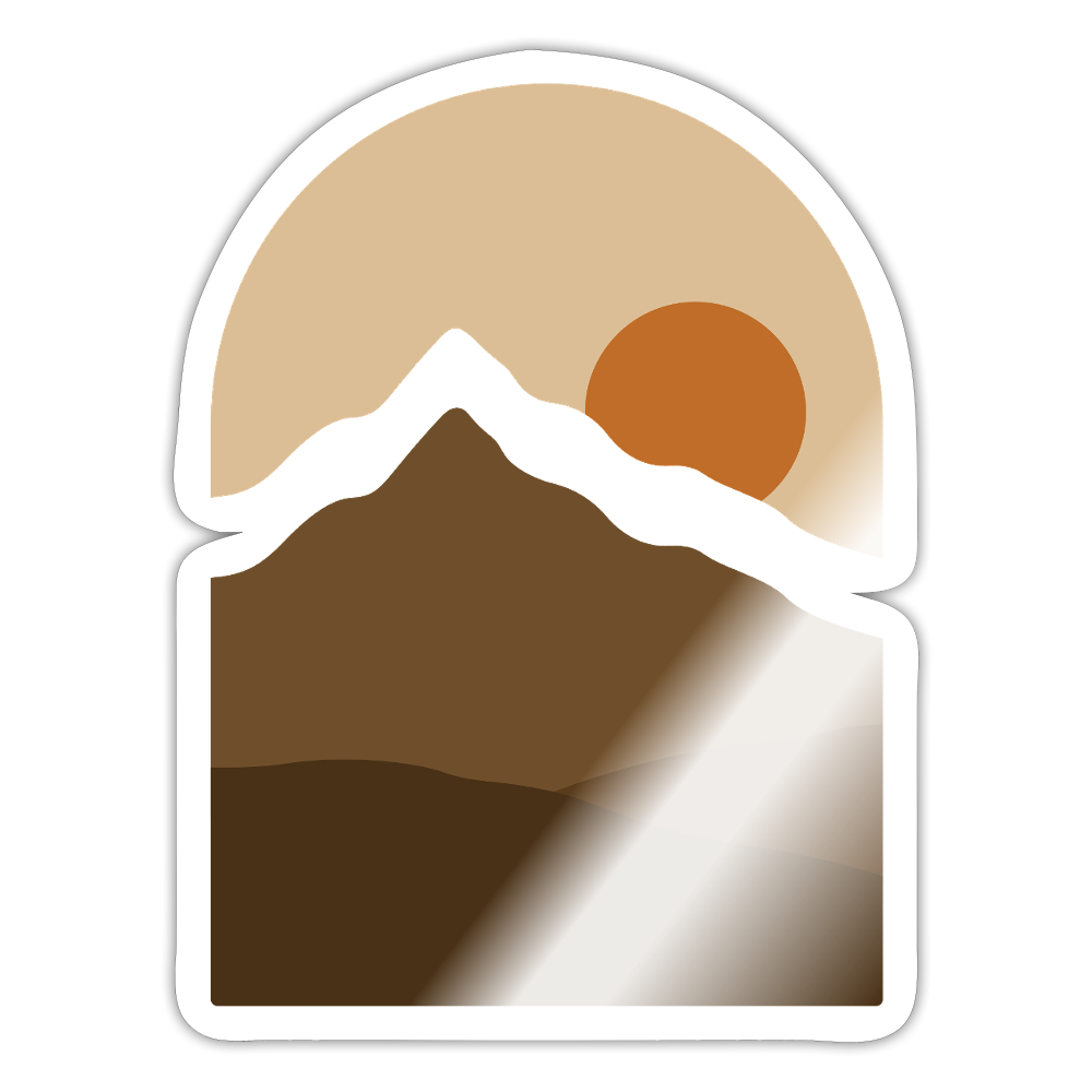 Sticker - Sun & Mountains - Weiß glänzend